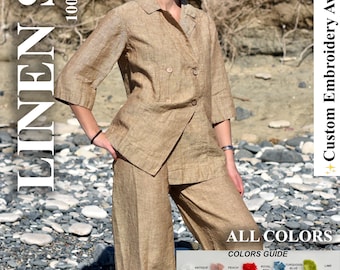 Linen pants & linen top, linen top, pants woman, linen woman clothing, gift for christmas, linen clothing, linen pants, linen shirt
