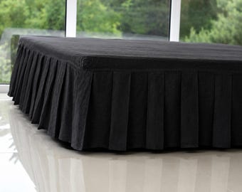 LINEN pleated SKIRT CUSTOM bed skirt bedskirt / linen bed skirt bed skirt / Tailored linen bedskirt. Queen size, king size linen bed valance