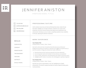 Clean Resume Template Google Docs, Word & Pages, Minimalist Executive ...