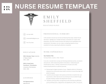 CV van geregistreerde verpleegkundige, CV van verpleegkundige student, CV van verpleegkundige, nieuwe afgestudeerde verpleegkundige, CV-sjabloon Medisch, student-verpleegkundige, medisch assistent CV