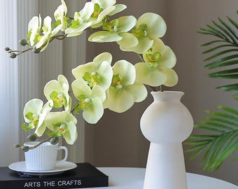 Konstgjord Phalaenopsis-orkidéstjälk av äkta beröring, lyxig konstgjord fjärilsorkidé för heminredning, bröllopsbordsdekoration, höga realistiska blommor