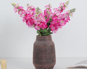 Realistiska sidenblommor, 69 cm lång stjälk med konstgjorda Matthiola Incana, konstgjord violett bukett för bröllopsbordsdekoration, heminredning