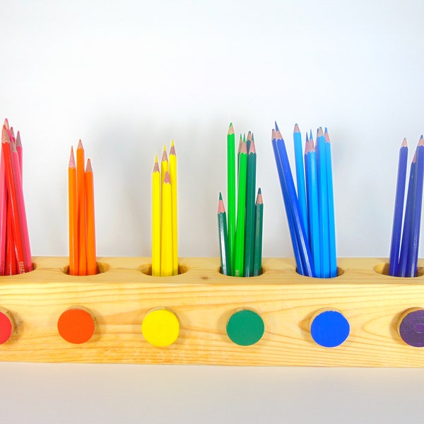 Wood Crayon Holder Etsy