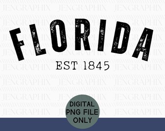 Florida Png, Florida State Png, Florida Established Png, Distressed State Png, Florida Sublimation, Florida Clipart, State Png