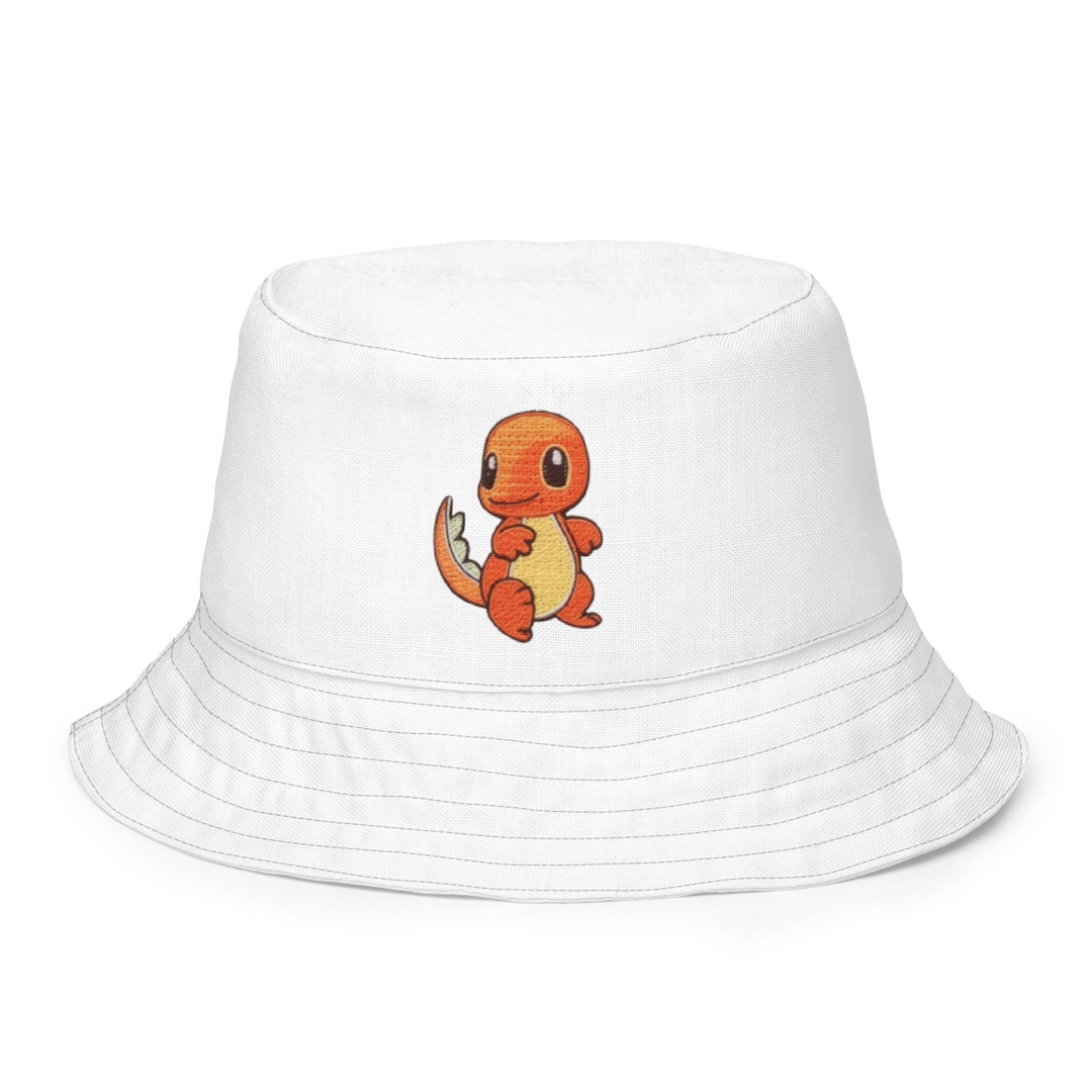 Charmander White Bucket Hat Baby Charzard Hat for Festival Outfit