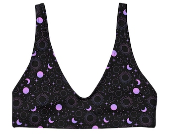 Purple Moon Recycled Padded Top Festival Top Rave Two Piece Rave Top Festival Two Piece Festival Outfit Rave Outfit For Women Festival Set