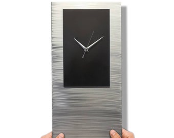Moderne Wanduhr, Große Uhr, Silber Uhr, Metallkunst, Einzigartige Uhr, Metallic Kunst, Übergroße Uhr, Wanddekor, Wandbehang,