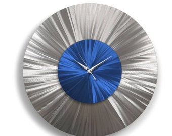 Moderne Wanduhr, Silber Uhr, Große Uhr, Metall Kunst Uhr, Wand dekor, Metall Kunst, Abstrakte Einzigartige Uhr, Wand Skulptur
