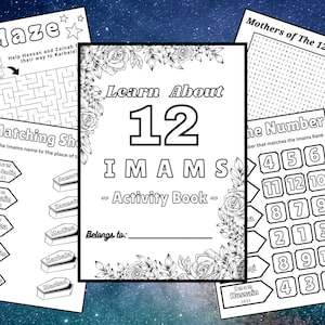 Libro de actividades de los 12 imanes para niños / Hojas de trabajo de los 12 imanes / Aprenda sobre los 12 imanes del chiismo / Hojas de trabajo de los 12 imanes para niños