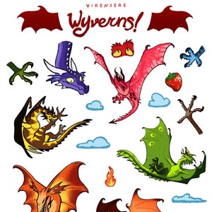 Wyvernes ! Feuille d'autocollants A5