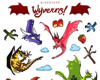 Wyverns! A5 Sticker Sheet