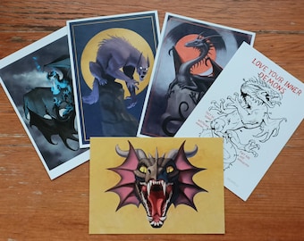 Postcards - Dragon, Werewolf, Demon