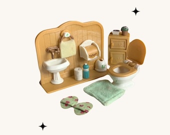 sylvanian families calico critters bathroom full set
