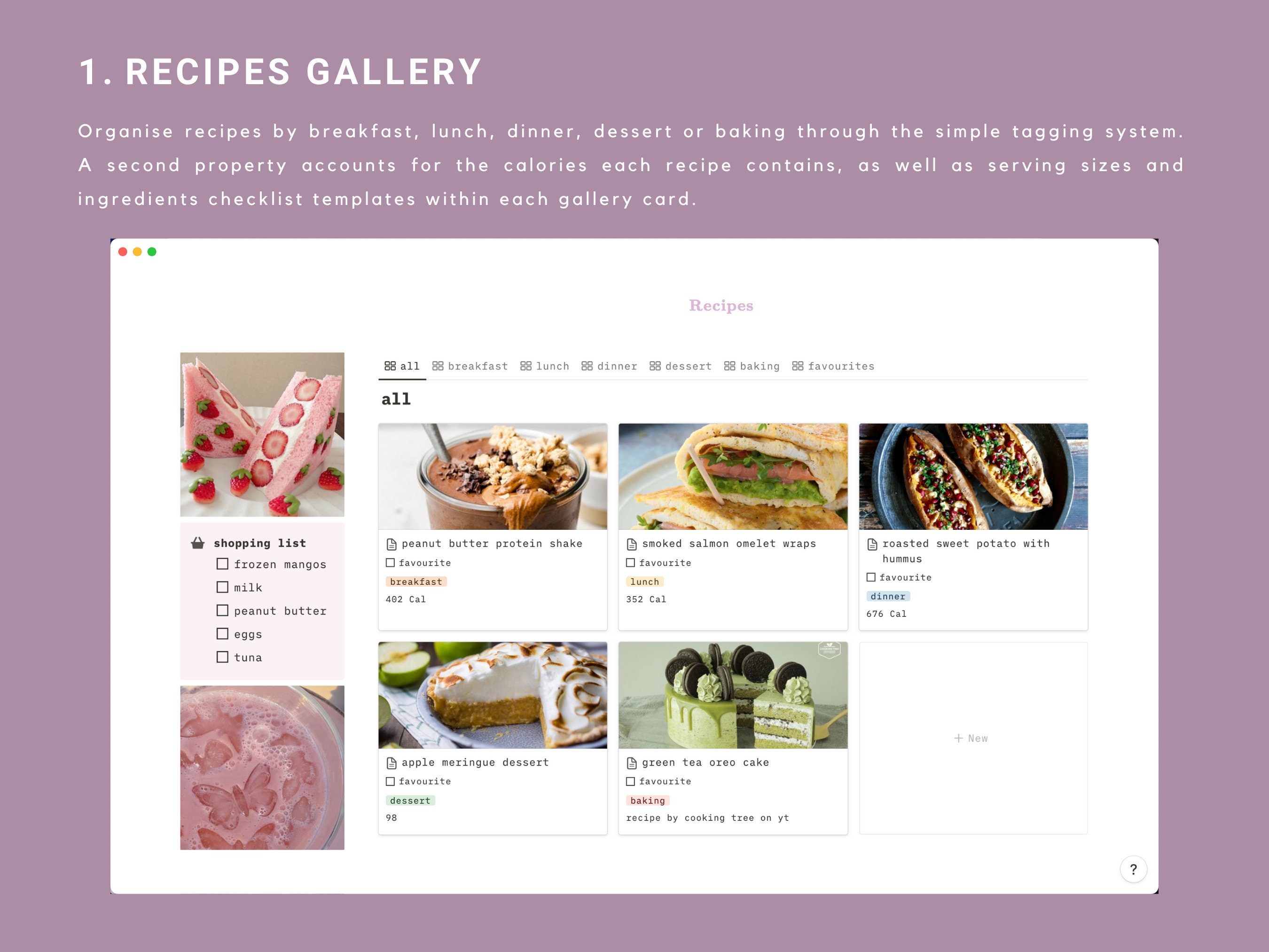 Notion Digital Recipes Recipe Tracker Pantry List Grocery List Meal ...