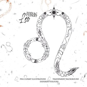 Zodiac clipart Leo PNG vector symbol ornaments night stars zodiac magic sublimation file png files star images star circle