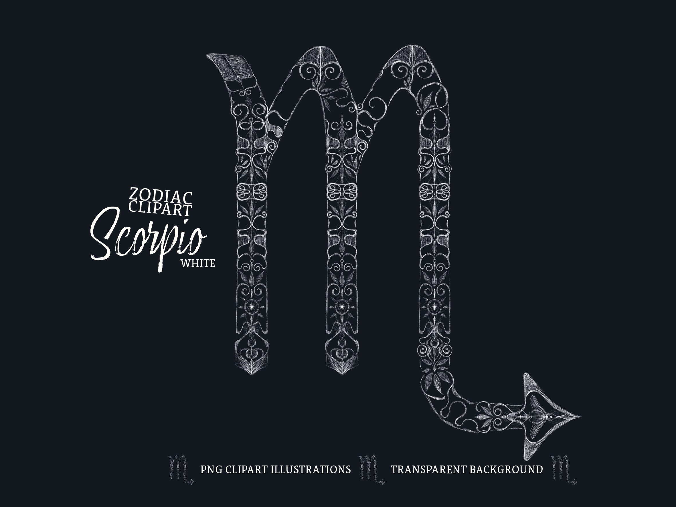 Zodiac Clipart Scorpio PNG Vector Symbol Ornaments Night Stars Zodiac ...