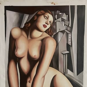 Tamara de Lempicka - Andromeda (The Slave) 1929 with other Lempicka fantasies Hand Painted oil reproduction Art Deco