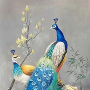 Original hand painted Peacock painting Creative Peacock Prosperity pop home decor large wall art