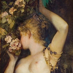 Los cinco sentidos: olor Reproducción de Hans Makart Die fünf Sinne Der Geruch, reproducciones de pintura al óleo pintadas a mano, pintor austriaco