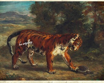 絵画 Tiger Eugene Delacroix : 