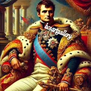 Emperor Napoleon I in coronation original oil painting on canvas 100% Hand-Painted Napoleon Bonaparte