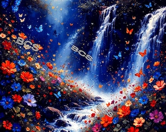 Sinfonía en azul / Pintura abstracta original al óleo sobre lienzo / Arte mural de naturaleza moderna de John Lu / Decoración del hogar contemporánea, vibrante y colorida