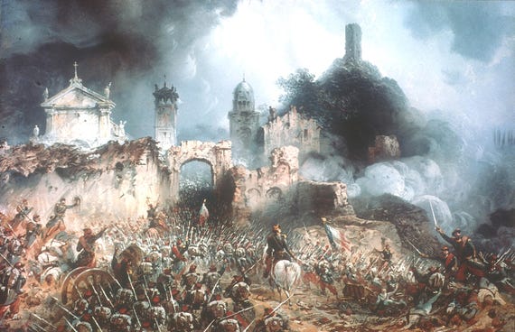 Oil Reproduction | the Battle of Solferino by Carlo Bossoli 1859