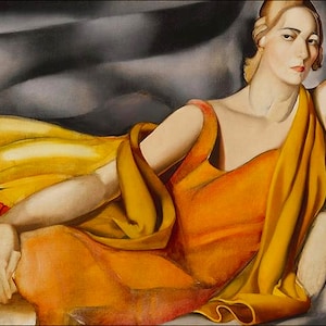 Femme à la robe jaune (Mujer con vestido amarillo) 1929 Museo Tamara de Lempicka Reproducción de pintura al óleo pintada a mano de calidad, artista polaca