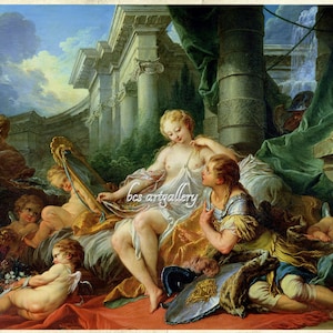 François Boucher Rinaldo and Armida 1734 Museum Quality Hand Painted oil reproduction Boucher reception piece mythological painting