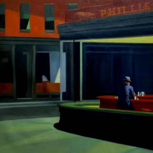 Edward Hopper - Nighthawks 1942 33x60in Museum Grade Hand