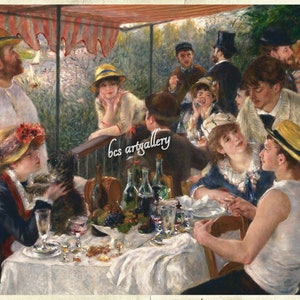 Pierre-Auguste Renoir - Luncheon of the Boating Party 1881 Hand Painted oil reproduction Renoir Seine River party scene Phillips Collection