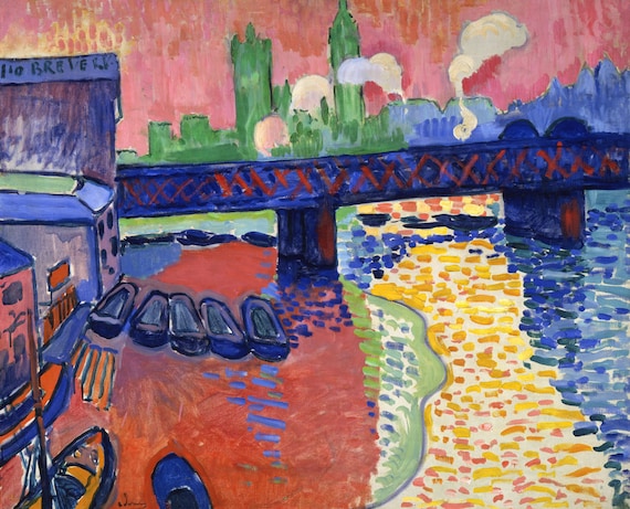 アンドレ・ドラン チャリング・クロス橋 ロンドン 1906年 手描き油彩