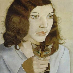Fille avec un chaton Lucian Freud, reproduction à l'huile peinte à la main de qualité musée Tate Gallery