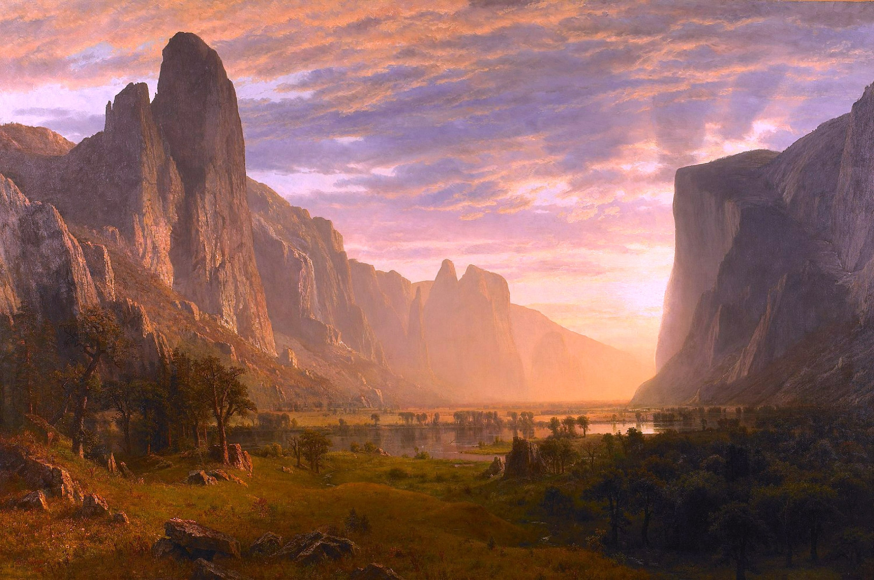 Albert Bierstadt Looking Down Yosemite Valley California 1865 Museum  Quality Hand Painted Oil Reproduction Bierstadt America West Art - Etsy  Israel, image size:3000x1994