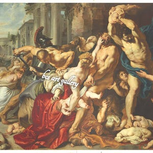 Oil Reproduction | Massacre of the Innocents by Peter Paul Rubens | Baroque Religious Art | Hand-Painted Canvas | Old Master Masterpiece