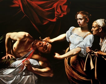 Caravaggio Judith Beheading Holofernes Oil Painting Reproduction, Italian Baroque Religious Art, Collector Tier