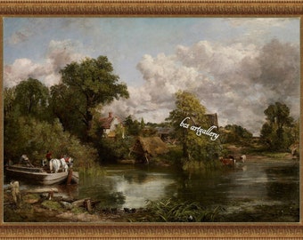 干し草車 ジョン・コンスタブル美術館級手描き油絵複製画 コンスタブル