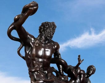 Laocoön and His Sons Bronze Sculpture Replica Trojan Horse Sea