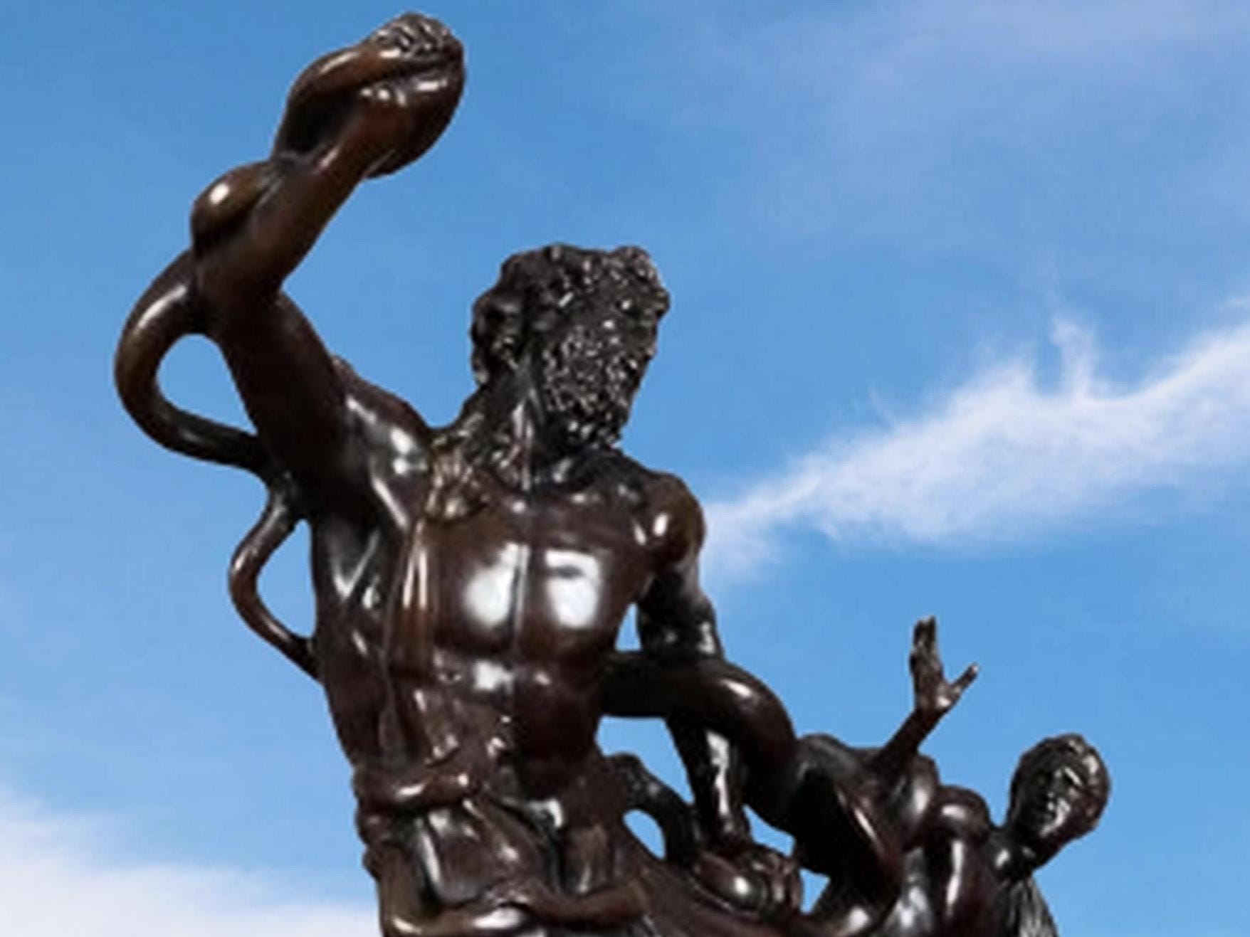 Laocoön and His Sons Bronze Sculpture Replica Trojan Horse Sea