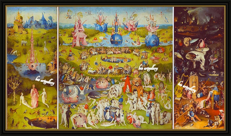 Hieronymus Bosch the Garden of Earthly Delights Triptych Hand Painted ...