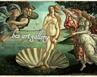 Sandro Botticelli The Birth of Venus Hand Painted oil reproduction Botticelli Goddess Venus Seashell Symbolism personalized gift