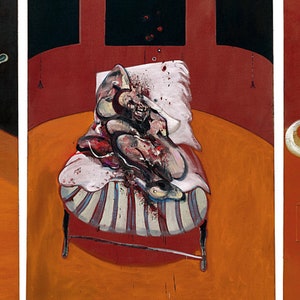 Three Studies For a Crucifixion Francis Bacon triptych Hand-Painted oil reproduction Christ distorted form existentialism vintage wall decor