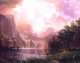 Albert Bierstadt Entre la Sierra Nevada California 1868 Reproducción al óleo pintada a mano de calidad del museo Bierstadt América Museo Smithsonian