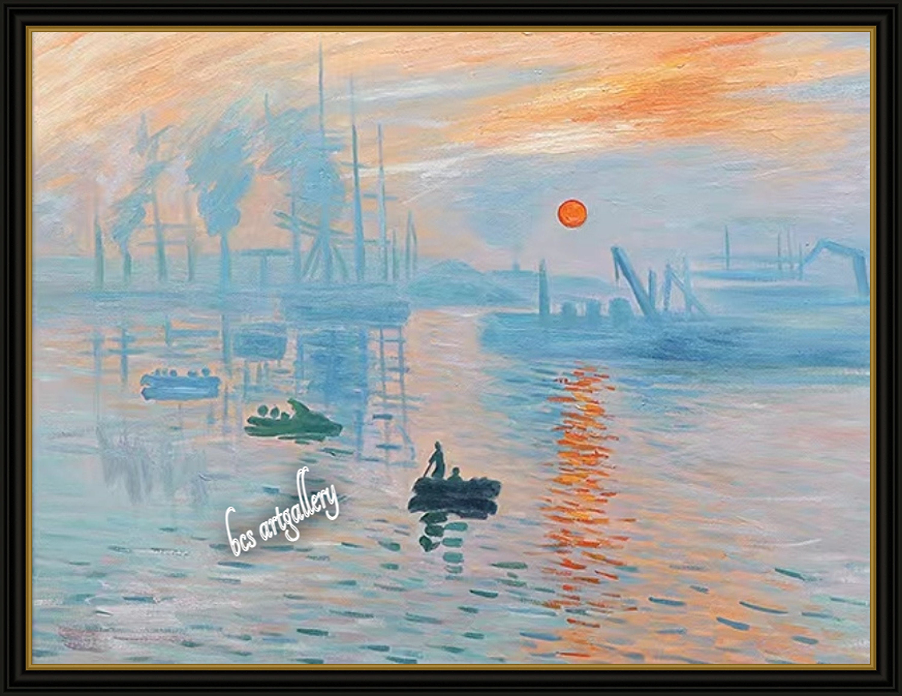 印象 日の出 クロード・モネ 1872年 印象 太陽のルヴァン 手描き油絵