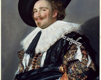 フランス・ハルス作「笑う少年」（1625年）、手描きの油絵複製画