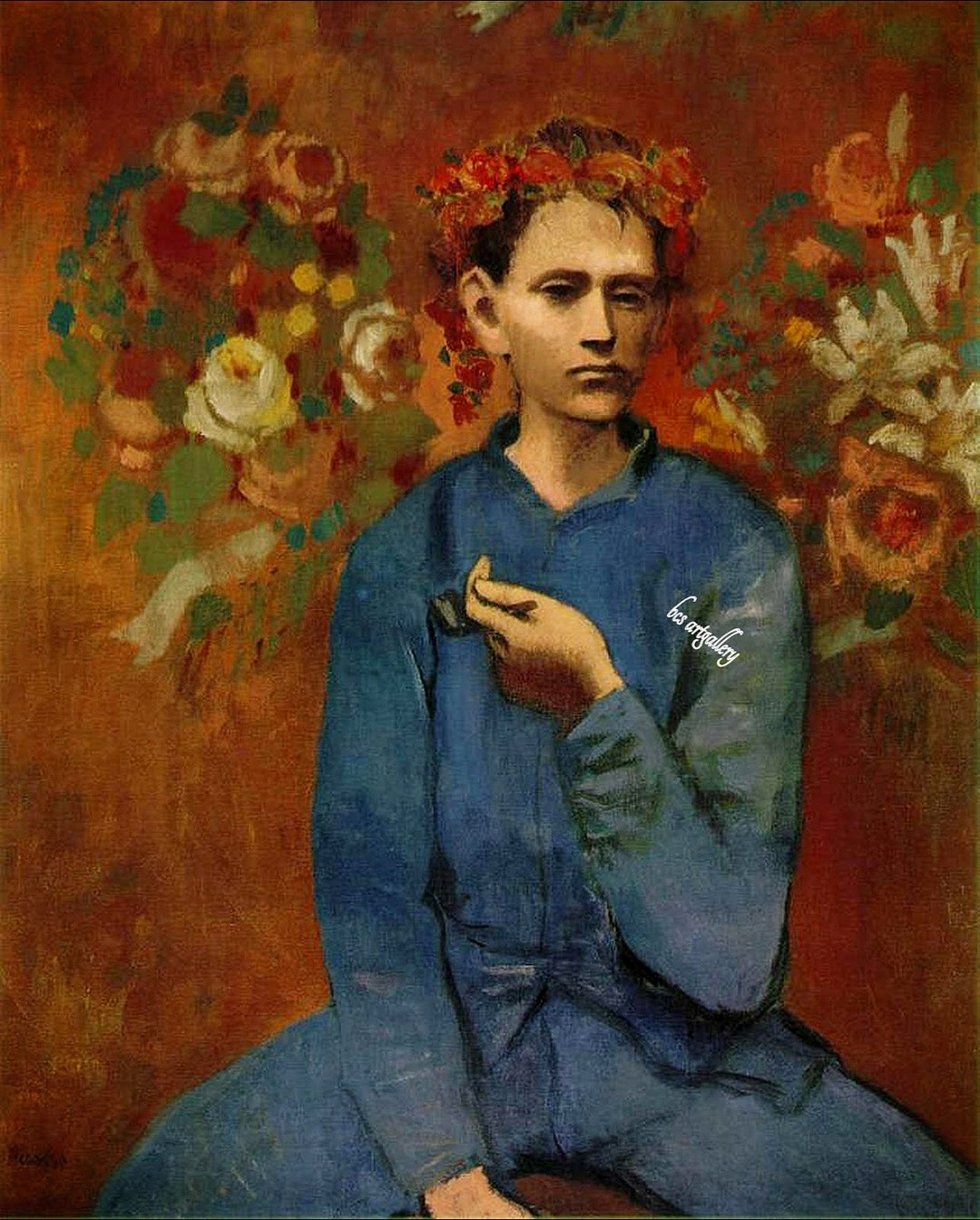 パイプを持つ少年 ピカソ 1905 ギャルソン・ア・ラ・パイプ 手描き油絵