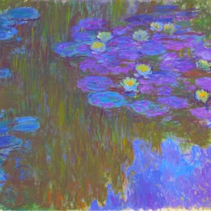 Claude Monet - Nympheas en fleur (Water Lilies In Bloom) Museum Quality hand painted oil painting reproduction