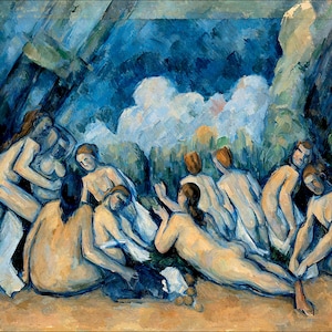 Paul Cézanne - Les Grandes Baigneuses (Baigneuses) Reproduction peinte à la main Cézanne post impressionniste à la National Gallery de Londres