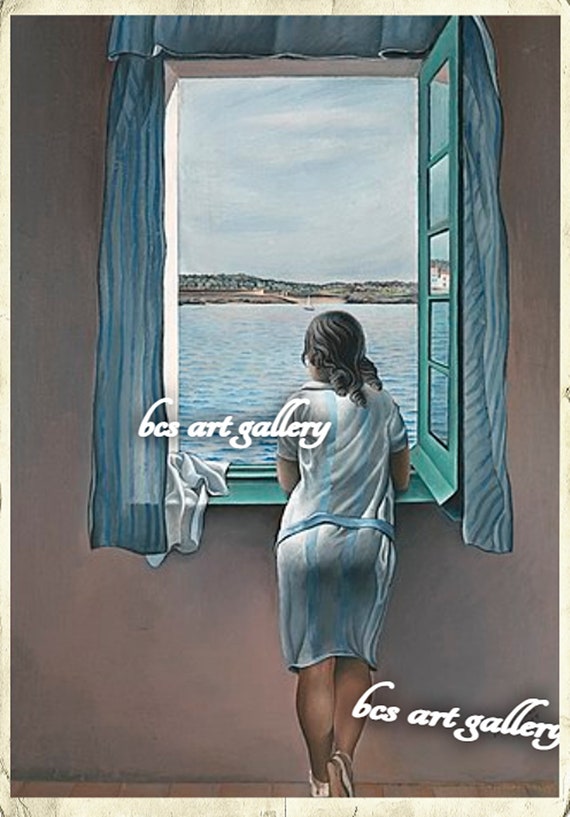 サルバドール・ダリ「窓辺の若い女性」1925年 美術館品質の手描き油絵