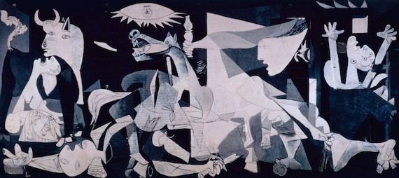パブロ・ピカソ - ゲルニカ 1937年 美術館品質の手描き油絵複製画 反戦